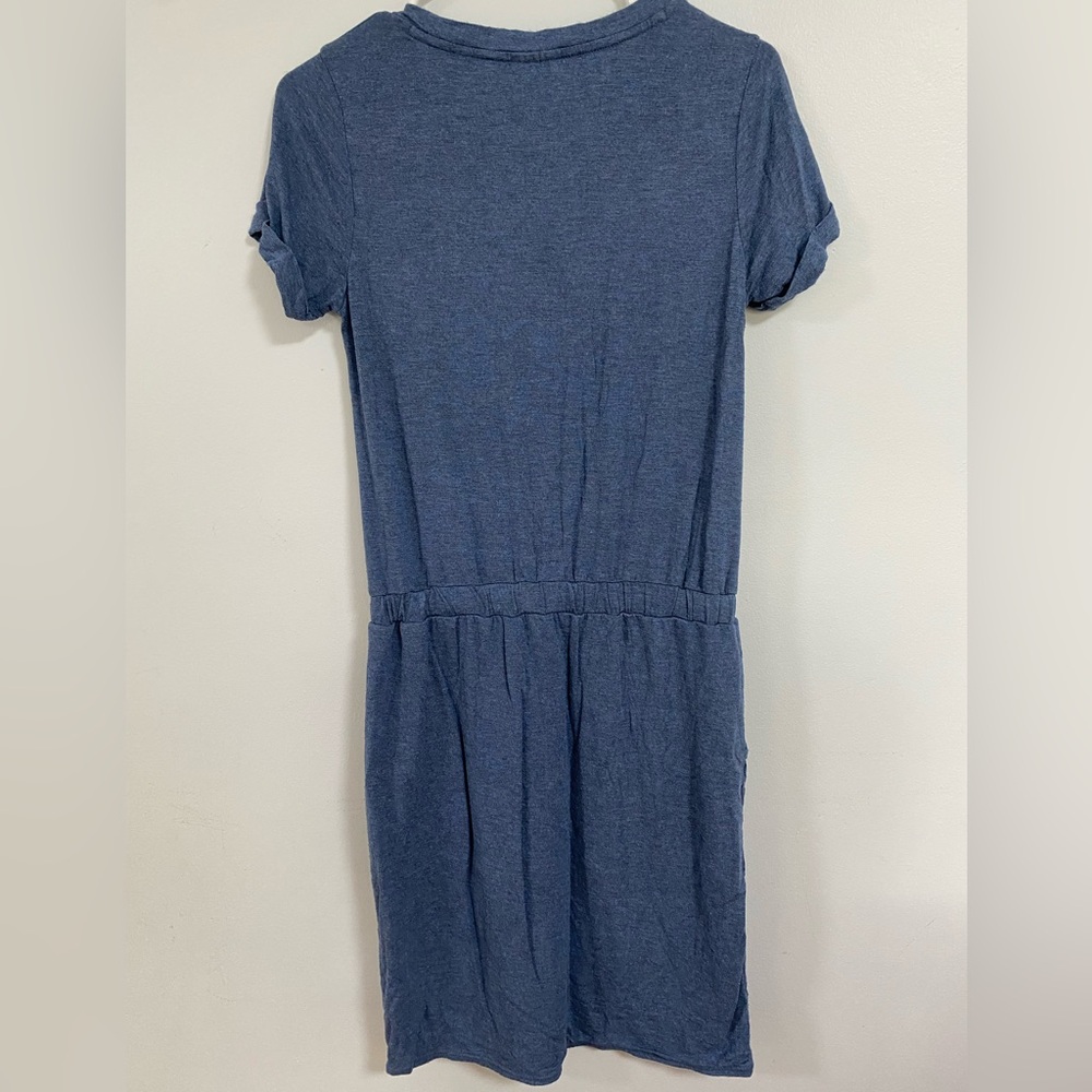 32 Degrees Cool Blue Jersey Knit Drawstring Waist T Shirt Dress Women's Size S - Picture 6 of 8